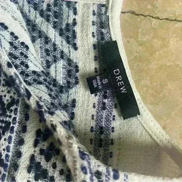 Anthropologie DREW Shift Dress Size S Sleeveless Cream Aztec Design w Pockets - Picture 9 of 13